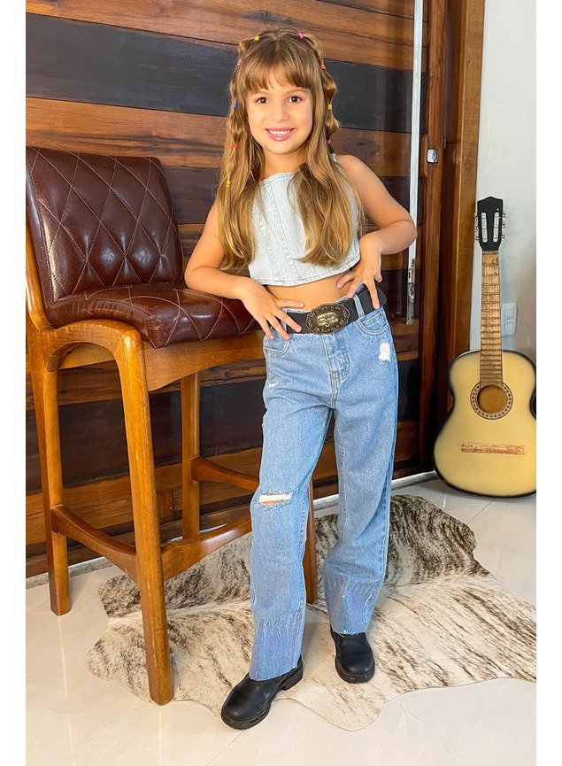 Calça Jeans Infantil Menina Reta Sun Place Estilo e Conforto