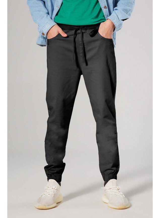 08 calca sarja juvenil masculina jogger color
