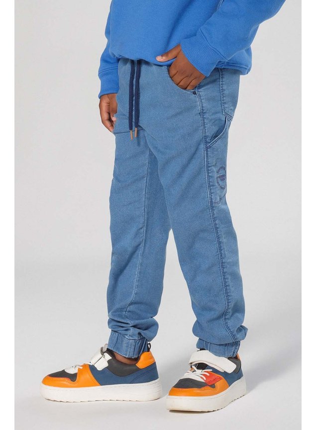 04 calca jeans infantil menino jogger