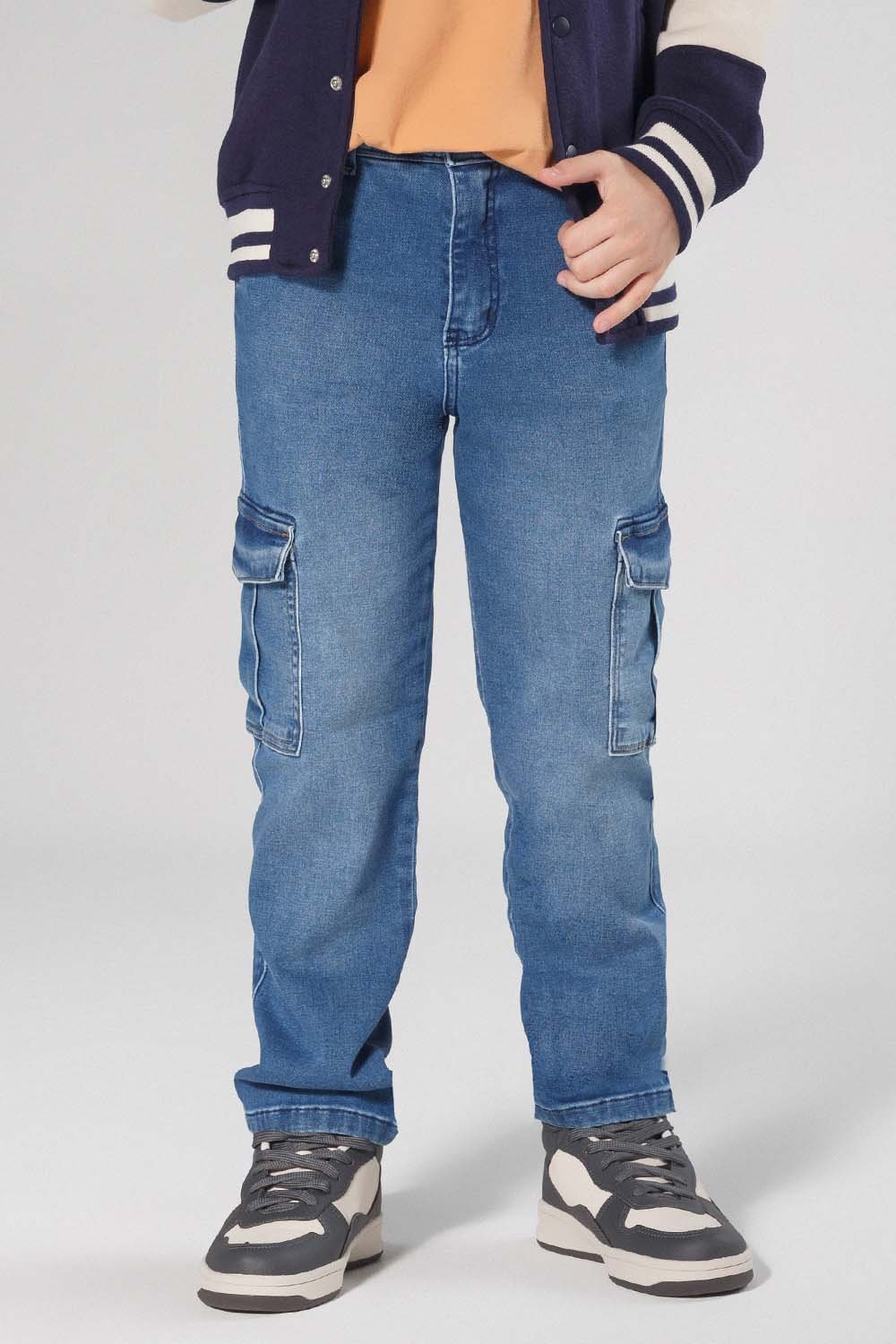 Calça Jeans Infantil Menino Reta Cargo Sun Place Estilo e Conforto